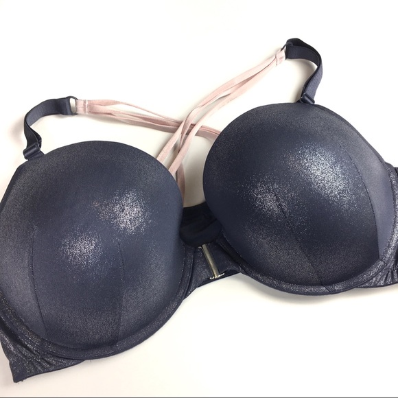 Cacique Other - Cacique Boost Plunge Navy Silver Sparkle Bra 44EDD
